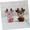 CHILDWEET 2pcs Reindeer Ornaments Deer Figurines for Cake Decor Plush Models Deerlet Design Home view 2