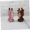 CHILDWEET 2pcs Reindeer Ornaments Deer Figurines for Cake Decor Plush Models Deerlet Design Home view 4