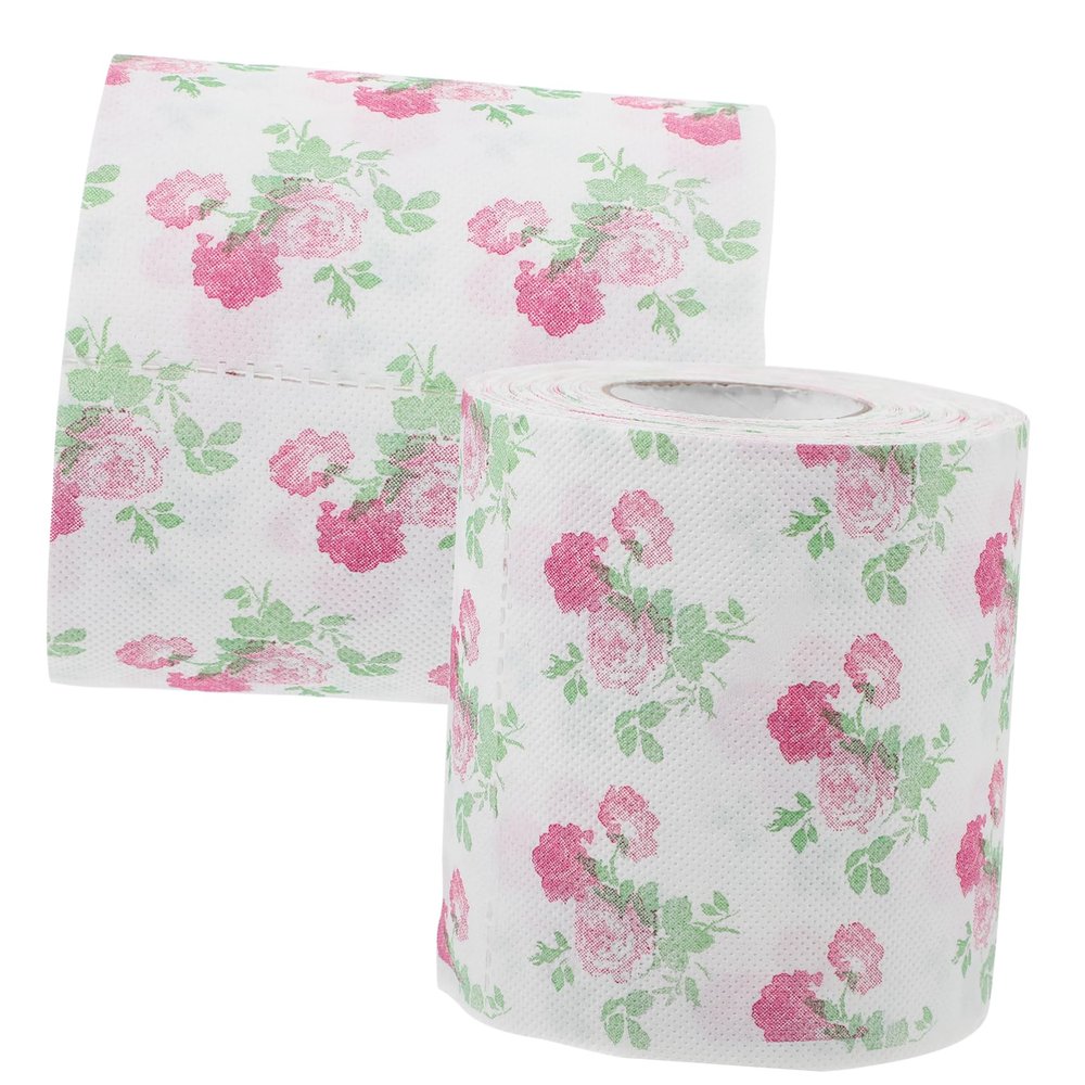 2Rolls Decorative Toilet Paper Pattern Disposable Toilet Paper Napkins Tissue for Bathroom and Kitchen Use Ideal for Parties and Everyday Decor