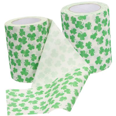 HAPINARY 2 Pack Printed Toilet Paper Rolls Safe Soft Bathroom Tissue Napkin Paper for Hotel Home