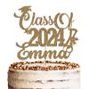 Personalised Graduation Glitter Cake Topper By KreateSquare - Customise Cake Topper Customise any Name - Congrats Graduation Hat Student Class of 2024. (Gold) view 3