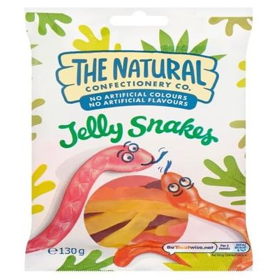 3 x The Natural Confectionery Company Jelly Snakes Sweets Bag 130g Delicious Tasty And Twisty Treat Gift Hamper For Birthday,Christmas,Easter Sold By Kidzbuzz