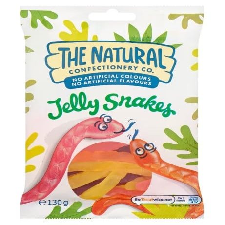 3 x The Natural Confectionery Company Jelly Snakes Sweets Bag 130g Delicious Tasty And Twisty Treat Gift Hamper For Birthday,Christmas,Easter Sold By Kidzbuzz