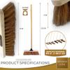 12 Soft Broom Indoor with Durable Support Bracket and 120 cm Wooden Handle Natural Coco Bristle Brush Sweeping Brush  Ideal for Cleaning Wooden, Decking, Concrete Floors and Patios view 3