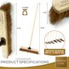 18 Soft Broom Indoor with Durable Support Bracket and 120 cm Wooden Handle Natural Coco Bristle Brush Sweeping Brush  Ideal for Cleaning Wooden, Decking, Concrete Floors and Patios view 3