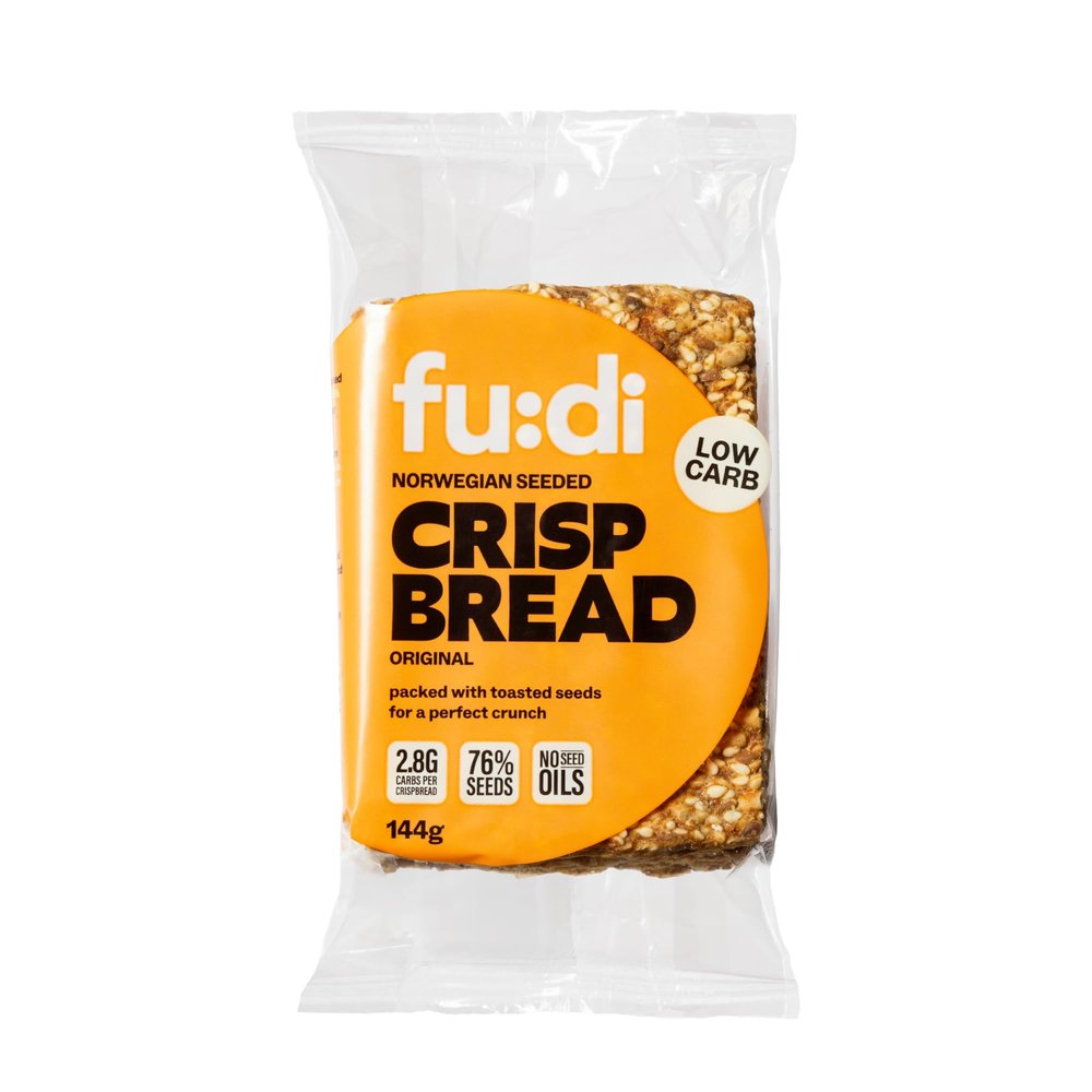 fu:di Norwegian Seeded Crispbread  Keto Crackers Made With 76% Seeds  Low Carb, High Fibre, Source of Protein, No Added Sugar, No Seed Oils  Pumpkin, Sunflower & Sesame Seed Biscuits (144g)