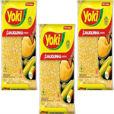 Yoki Canjiquinha (Xerem) 500g | Yellow Corn Grits 500g | Main Incredients for Many Brazilian Dishes (3 Pack, Canjiquinha Xerm)