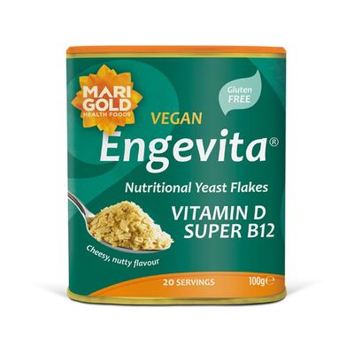 Marigold Engevita Nutritional Yeast Flakes with Vitamin D & B12, 100g  Cheesy flavour, High in Zinc, Vegan & Gluten Free
