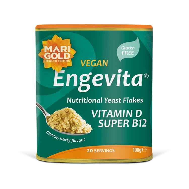 Marigold Engevita Nutritional Yeast Flakes with Vitamin D & B12, 100g Cheesy flavour, High in Zinc, Vegan & Gluten Free