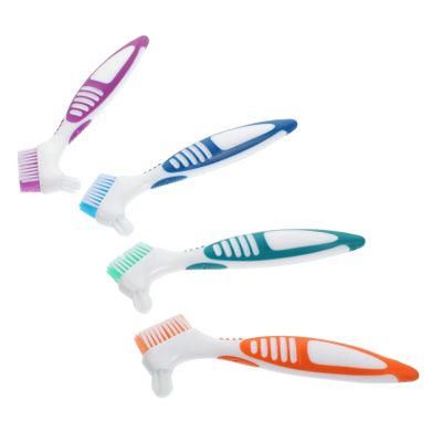 Angoily 4pcs False Teeth Brush Cleaner Household Cleaning Brush Care Toothbrush for Cleaning