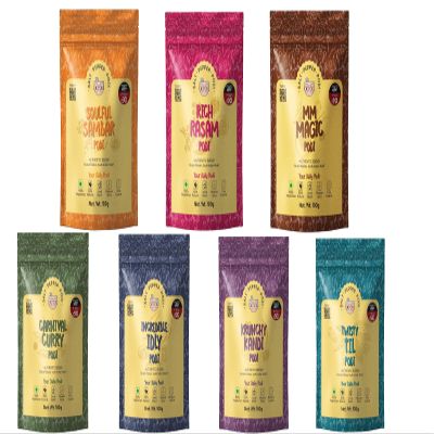SALT PEPPER PODI Full kit combo | Curry Carnival+Incredible Idly+Krunchy Kandi+ MM Magic+Rich Rasam+Soulful Sambar+Twisty Til Podi | Aromatic Spices | 7 Pouches 100g Each
