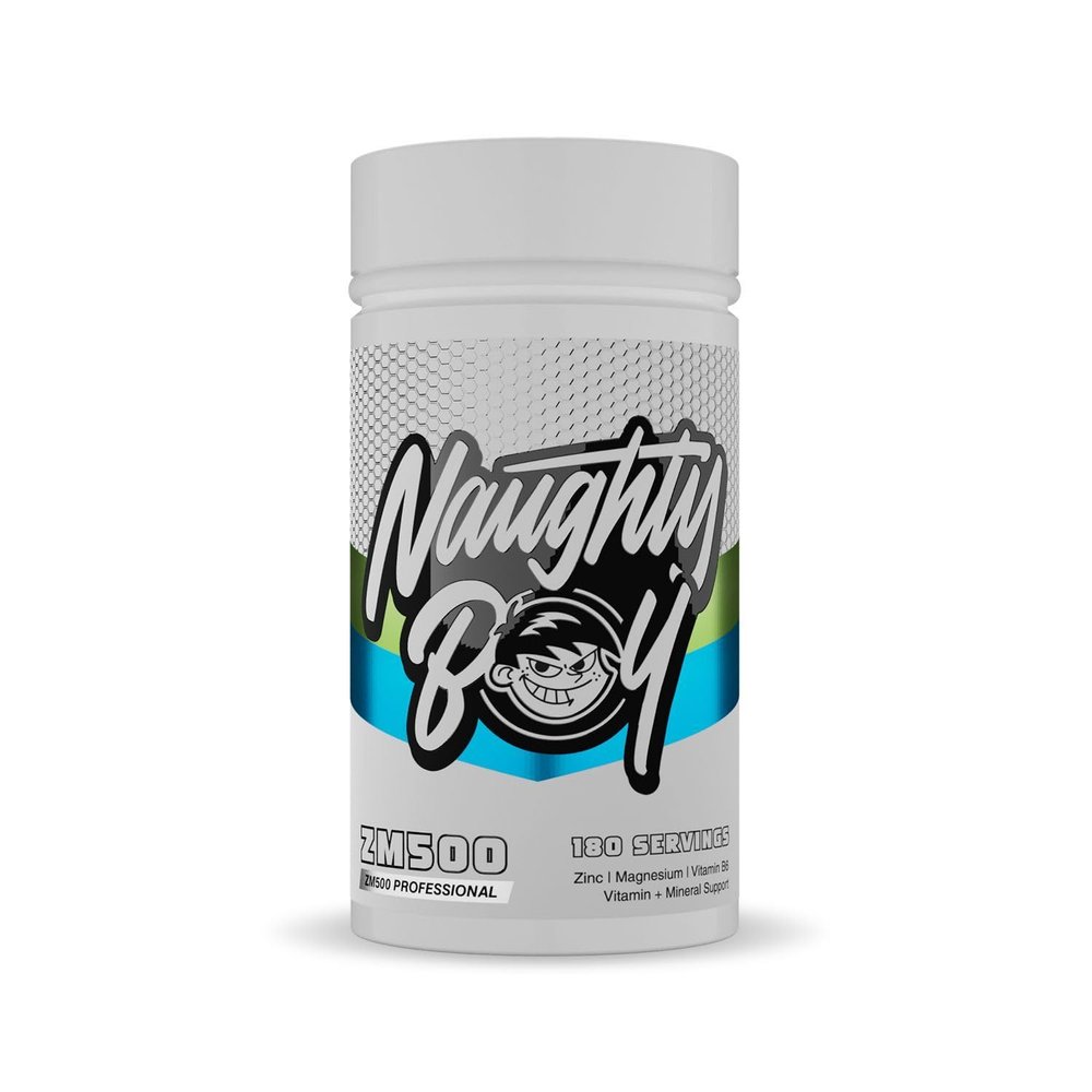 Naughty Boy ZM500, Premium Zinc, Magensium Bisglycinate and Vitamin B6. Ultra Bioavailability, High Potency. 500mg Per Capsule 180 Capsules (6 Month Supply)