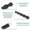 Shower Set 4 Holes Sprayer Enema Comfort Silicone Hose Enema Nozzle Accessory Woman Man 58cm + 150cm Hose (Black) view 3