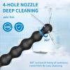Shower Set 4 Holes Sprayer Enema Comfort Silicone Hose Enema Nozzle Accessory Woman Man 58cm + 150cm Hose (Black) view 4