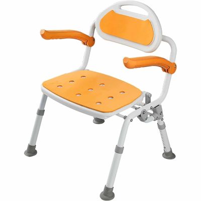 Shower Chair Foldable, Shower Chair with Backrest and Armrests, Non-Slip, Height Adjustable, Foldable Shower Chair, for the Elderly and Disabled/2