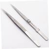 Angoily 2pcs Multifunctional Jewelry Tweezers Kit Steel Straight Tip Tweezers Lock Non-Slip for Manicure and Craft view 2