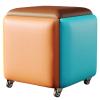 Square Ottomans Multi-function Magic Cube Stool, Modern Home Living Room Sofa 5 In 1 Stool with PU Leather Seat and Swivel Wheels view 1