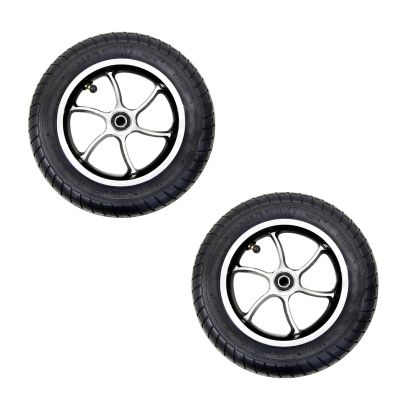 10"x2" Wheelchair Replacement Wheel, Inflatable/Solid Rubber Wheelchair Front Wheels, Aluminum Rim with 1/2" (12mm) Bearing (2 Pcs) (Size : 10"x2"A)