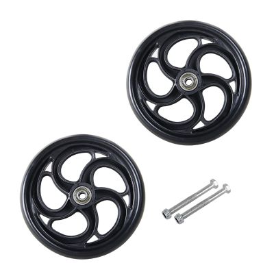 1 Pair 5/6/8 Inch Wheelchair Front Wheels Assembly for Disabled Old People, Solid Anti-Slip Replacement Wheelchair Wheels with 5/16" (8 mm) Bearing(6inch/15cm)