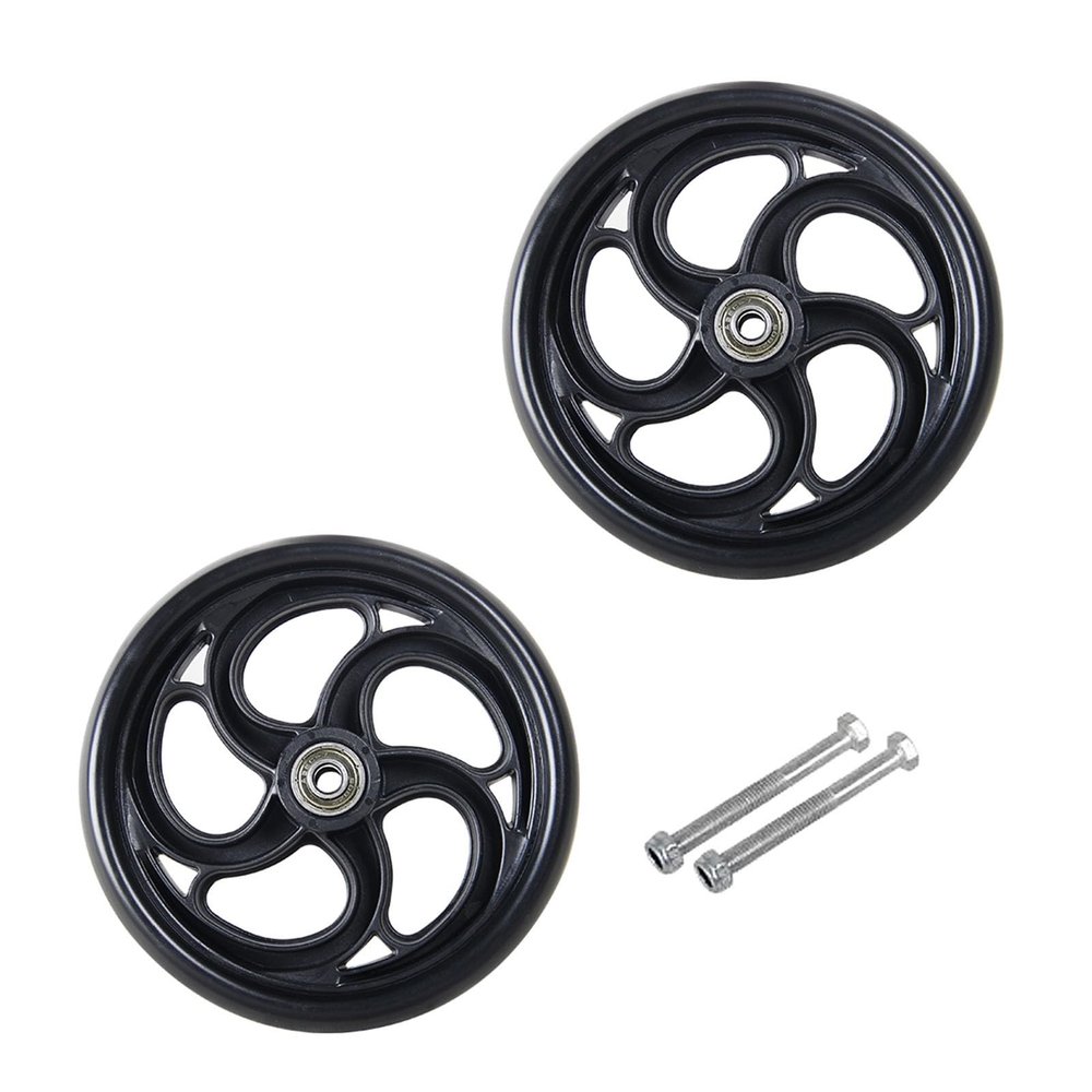1 Pair 5/6/8 Inch Wheelchair Front Wheels Assembly for Disabled Old People, Solid Anti-Slip Replacement Wheelchair Wheels with 5/16" (8 mm) Bearing(6inch/15cm)