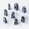 natural luster Home 1pcs Natural Snowflake Obsidian Tetrahedral Crystal Magic Point Tower Reiki Quartz Column Stone (Size : 10-20g) view 3