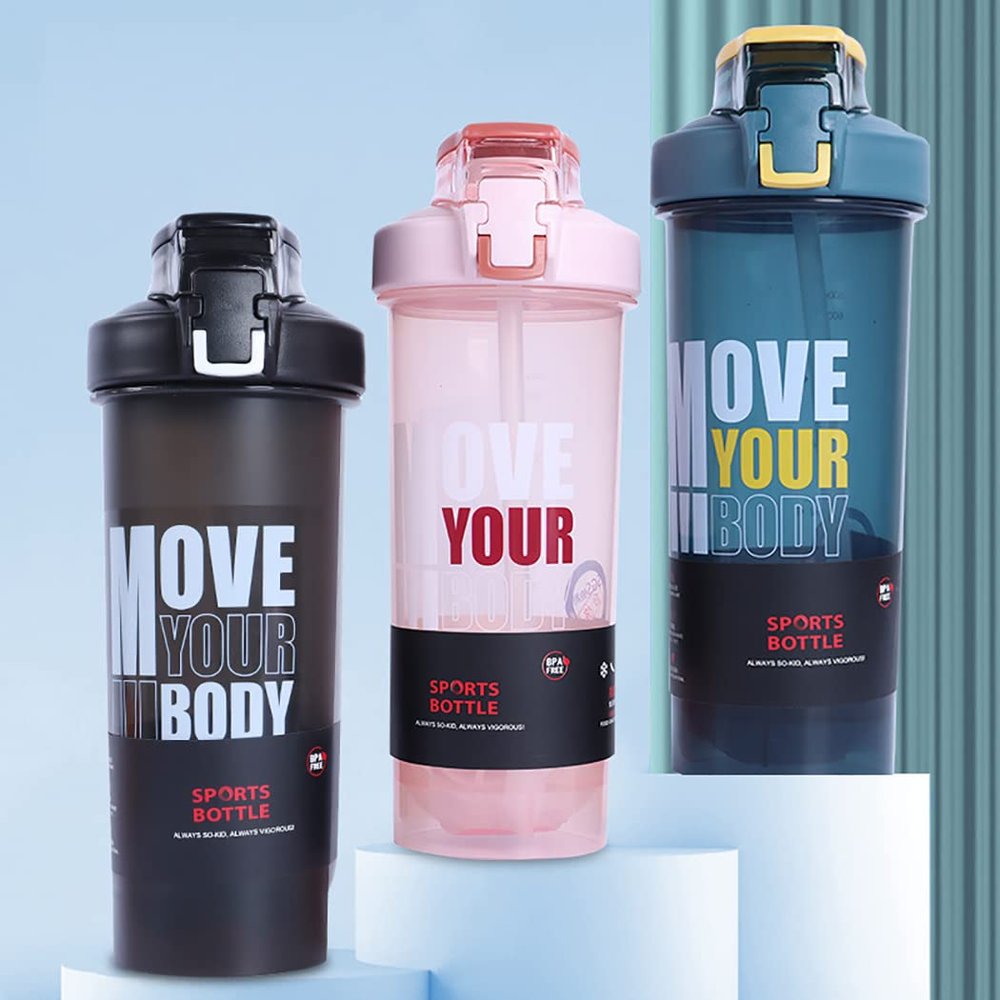 GraSky 27-Ounce Blue Non-Slip Sports Shaker Bottle: Leak-Proof, Easy to Carry and Clean, 800ml Capacity for Protein Powder and Milkshakes