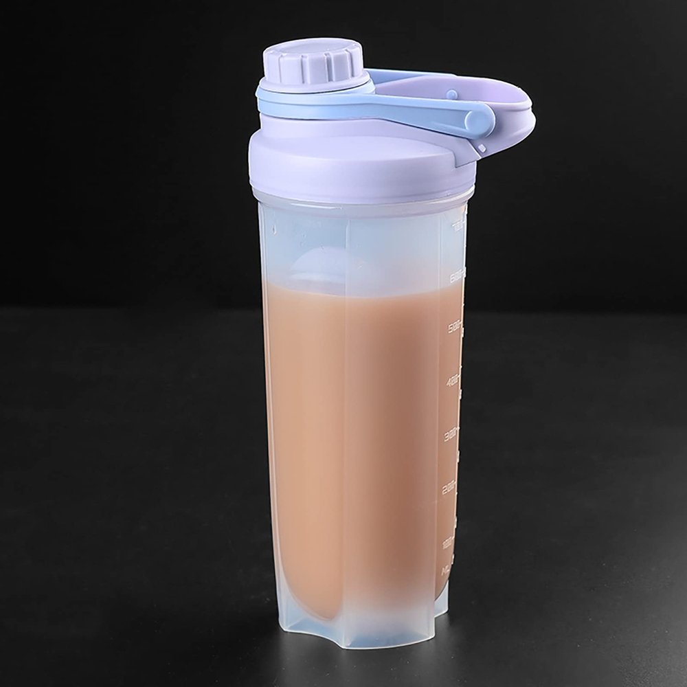 GraSky 700ML Eco-Friendly Gym Protein Shaker Bottle - Leak-Proof & Shatter-Proof - Ideal for Protein Shakes and Smoothies (Purple)