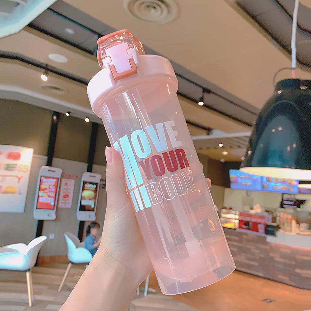 GraSky 27oz Pink Protein Shaker Bottle with Locking Lid and Shaker Ball - BPA Free, Easy Measurement Scale, Carry Handle