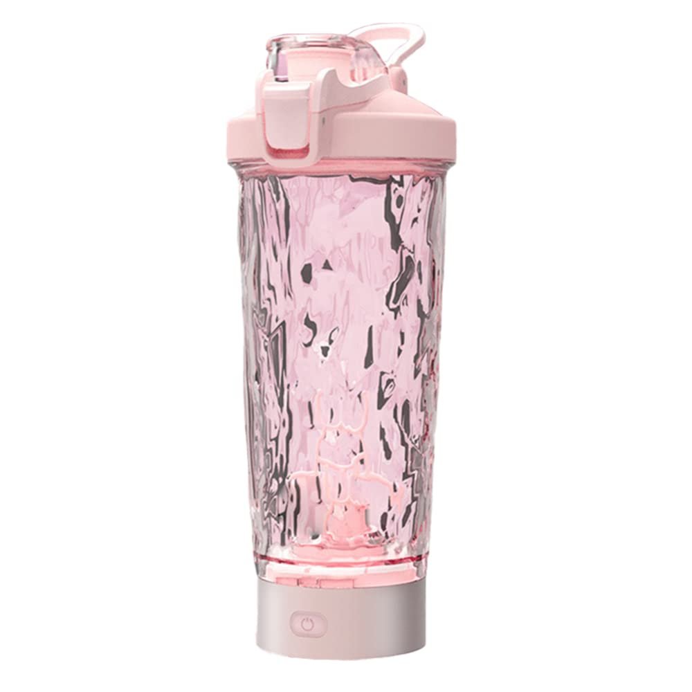 GraSky Rechargeable Electric Protein Shaker Bottle - 700ml Pink Fitness Mixer for On-The-Go Nutrition