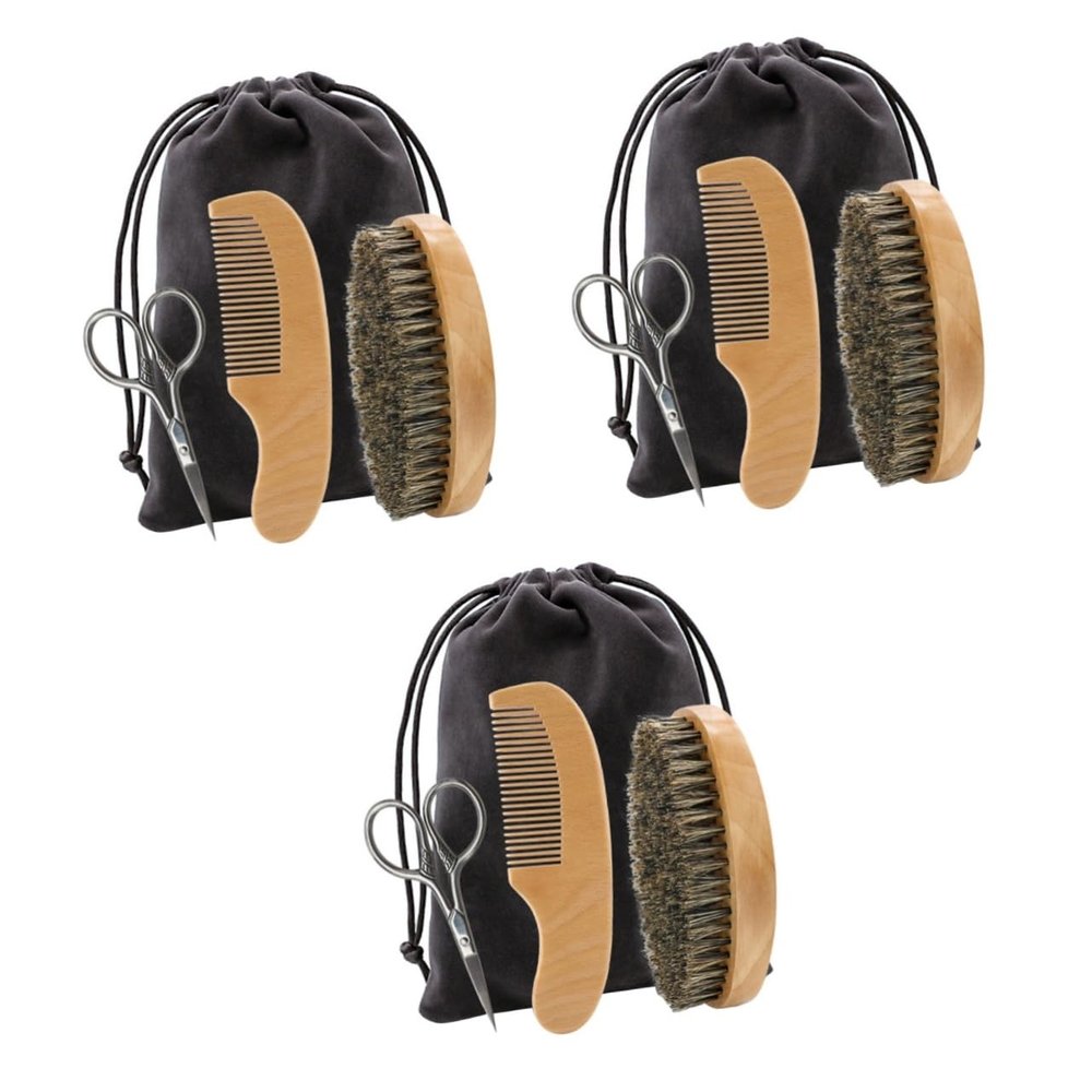 Mipcase 3 Sets Beard for Men Beard Caring Tool Kit Shaving Tool for Daily and Grooming Routine