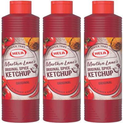 Hela Martha German Curry Ketchup Original 800ml Pack of 3 - Classic Currywurst Joy with a Genuine Spice Fusion - Traditional German Taste