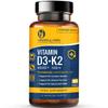 Vitamin D3 4000iu Plus Vitamin K2 100ug (MK7) 365 High Strength Vegetarian Tablets - 12 Months Supply - Easy to Swallow, for Immune System, Bone, Teeth and Muscle Function Support  Made in The UK view 1