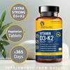 Vitamin D3 4000iu Plus Vitamin K2 100ug (MK7) 365 High Strength Vegetarian Tablets - 12 Months Supply - Easy to Swallow, for Immune System, Bone, Teeth and Muscle Function Support  Made in The UK view 2