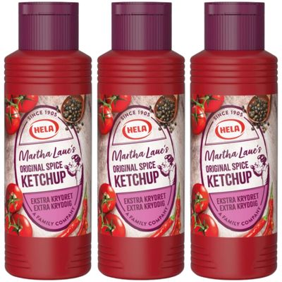 Hela Martha German Curry Ketchup Extra Spicy 300ml Pack of 3 - Unmatched Spice Harmony for the Traditional Currywurst, Intense Spice Infusion