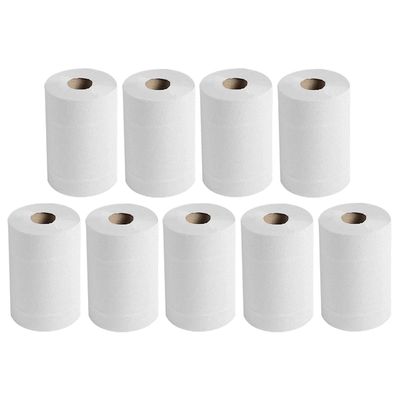 Pack of 9- Kitchen Rolls, 2 PLY Centrefeed Kitchen Towels, Embossed White Hand Napkins, 40GSM Kitchen Towel Paper, Wiping Napkin Roll, Strong & Durable Bulk Buy (Kitchen Roll, 300 Pulls/Sheets)