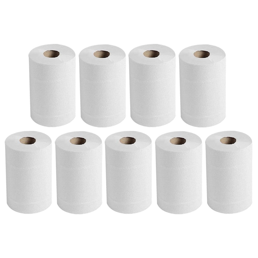 Pack of 9- Kitchen Rolls, 2 PLY Centrefeed Kitchen Towels, Embossed White Hand Napkins, 40GSM Kitchen Towel Paper, Wiping Napkin Roll, Strong & Durable Bulk Buy (Kitchen Roll, 300 Pulls/Sheets)