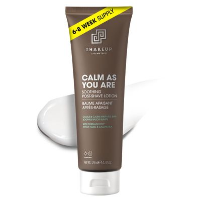 Shakeup Cosmetics Mens Post-Shave Balm, Lightweight & Soothing, Helps Hydrate Sensitive Skin & Calm irritations, With Aloe Vera & Chamomile, 125ml. Aka. CALM AS YOU ARE