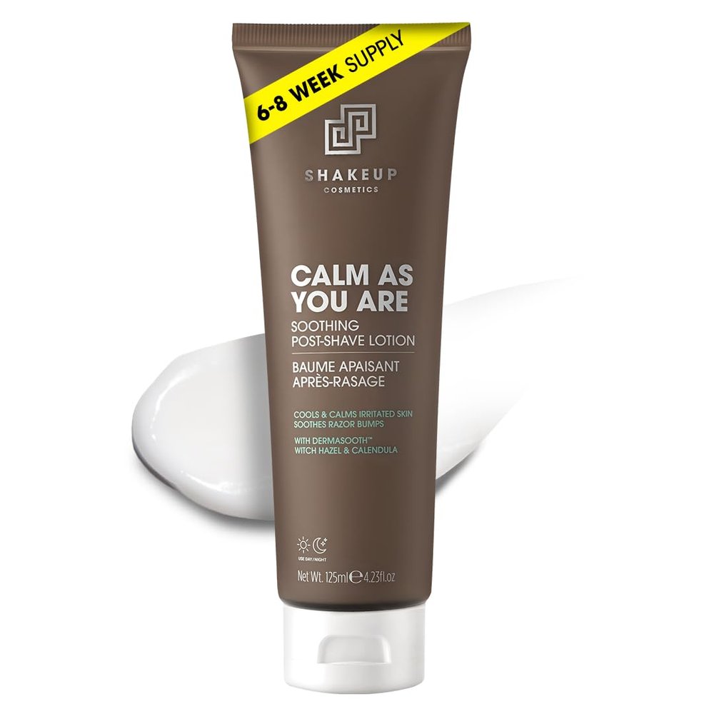 Shakeup Cosmetics Mens Post-Shave Balm, Lightweight & Soothing, Helps Hydrate Sensitive Skin & Calm irritations, With Aloe Vera & Chamomile, 125ml. Aka. CALM AS YOU ARE
