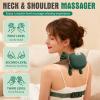 4D Neck and Shoulder Massager with Heat, Shiatsu Back Massager Hand-Shaped Kneading, 3 Modes & 2 Heat Levels, Portable Electric Massager for Neck Pain Relief, Gifts for Men Women, Green view 2