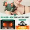 4D Neck and Shoulder Massager with Heat, Shiatsu Back Massager Hand-Shaped Kneading, 3 Modes & 2 Heat Levels, Portable Electric Massager for Neck Pain Relief, Gifts for Men Women, Green view 3