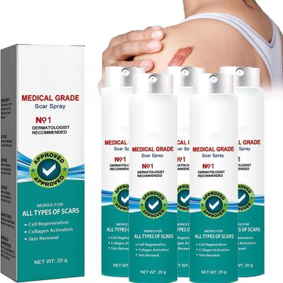Advanced Scar Spray,Scar Remover for All Types,Scar Remove Medical Grade Scar Spray,Scar Removal Spray,Professional Scar Away Removal Cream for Surgical Scars,Stretch Mark,Acne,Old and New Scars (5pc)