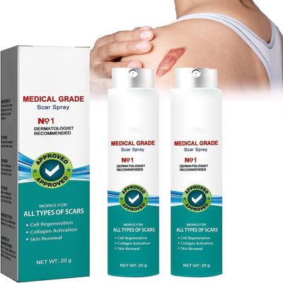 Advanced Scar Spray,Scar Remover for All Types,Scar Remove Medical Grade Scar Spray,Scar Removal Spray,Professional Scar Away Removal Cream for Surgical Scars,Stretch Mark,Acne,Old and New Scars (2pc)