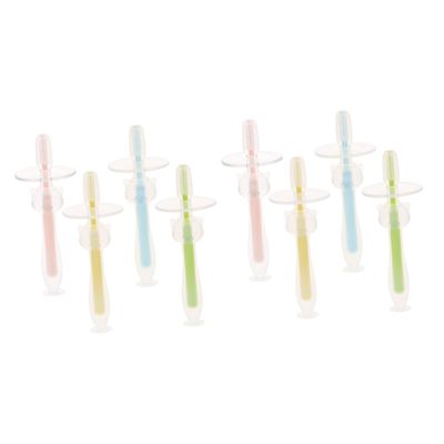 FRCOLOR 8pcs Silicone Toothbrush for Boy Girl Years Old Training Toothbrush Suction Base for Boy Girl