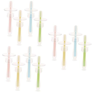 FRCOLOR 12pcs Silicone Toothbrushes for Boy Girl Boy Girl Suction Base Training Toothbrushes for Months
