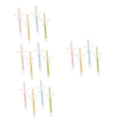FRCOLOR 16pcs Silicone Toothbrush Suction Base Boy Girl Training Toothbrushes for Months Soft Bristles for Gentle Cleaning Ergonomic for Boy Girl
