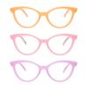 Dolarosey Reading Glasses 3 Pack Cat Eye Mixed Color Womens Clear Vision Readers Orange, Purple, Pink (1.5) view 2
