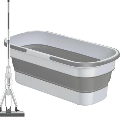 Hudhowks Cleaning Bucket, Dual Handles Mop Bucket With Wheels, Portable Large Capacity Cleaning Bucket, Multi-Purpose Rectangular Cleaning Bucket, Wash Bucket For Cleaning Mop