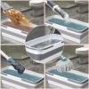 Hudhowks Cleaning Bucket, Dual Handles Mop Bucket With Wheels, Portable Large Capacity Cleaning Bucket, Multi-Purpose Rectangular Cleaning Bucket, Wash Bucket For Cleaning Mop view 3