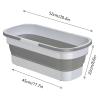 Hudhowks Cleaning Bucket, Dual Handles Mop Bucket With Wheels, Portable Large Capacity Cleaning Bucket, Multi-Purpose Rectangular Cleaning Bucket, Wash Bucket For Cleaning Mop view 4