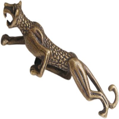 Cheetah Ornaments Vintage Brass Figurines Car Interior Decoration Chinese Decorations Present Ornaments Animal Cheetah Design Ornament Brass Statue Mini Decor Leopard Print Tea Pet